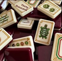 Ubin Mahjong Akrilik Amerika Burgundy Natural Journey 2-Deck 160 Buah untuk Hiburan Luar Ruangan