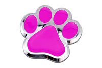 Logo chromé DIY avec empreinte de patte d'animal 3D (chien, chat) auto-adhésif pour emblème, badge, autocollant de voiture, camion, camping-car