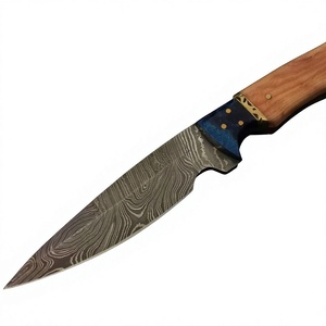 Couteau artisanal en acier Damas avec manche en bois, pour le camping en plein air, durable, bord lisse, outil multifonction - Product Image 1