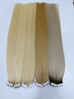 Extensions de cheveux à bandes adhésives 100 % naturels, double épaisseur, blond, 3 cm, vente en gros