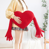 Cojín de Peluche con Forma de Corazón para Parejas, Cojín Decorativo con Forma de Mano, Regalo de San Valentín, Juguete de Peluche para Decoración del Hogar, Sofá y Dormitorio