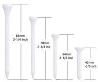 Tees de golf personnalisés en bambou biodégradable, 2-3/4 et 3-1/4 pouces, accessoires de golf, tees de golf avec logo personnalisé
