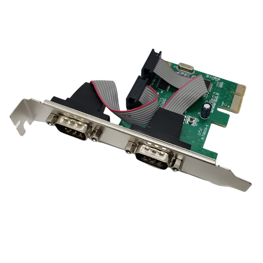 SIENOC PCI-E Dual RS-232 Seriële Poortkaart – 2x DB9 – Met CH382L Chipset – Compatibel Met Windows & Linux – Plug & Play