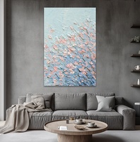 Art mural moderne simple original personnalisé en rose peint à la main, peinture à l'huile texturée, œuvre d'art abstraite, toile murale, décoration intérieure