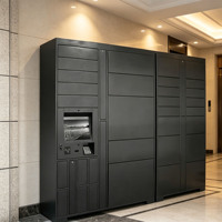Casier intelligent de stockage pour supermarché avec serrure électronique et reconnaissance faciale pour la livraison de colis (éco-responsable)