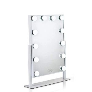 Espejo de maquillaje con 12 LED Espejo cosmético Interruptor de atenuación táctil Espejo de tocador operado por USB con soporte para mesa - Product Image 1