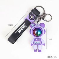 ZP-Fashion 3D astronaute porte-clés souple PVC Silicone pendentif coloré Spaceman porte-clés léger cadeau pour voiture sac à dos