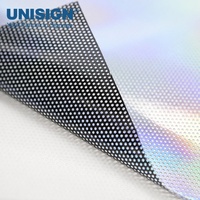 Vinilo Autoadhesivo Holográfico de Visión Unidireccional, Arcoíris Láser, Material para Póster Publicitario, para Ventanas de Automóviles
