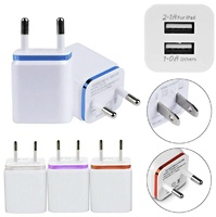 DENIXI Dual SUB Interface 2.1A carré Charge rapide HeadWall Universal US Plug Portable 10W Chargeur de téléphone portable