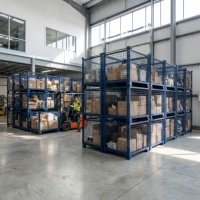 Cage de stockage industrielle en acier robuste, pliable et empilable, avec grille métallique, pour entrepôt et conteneur à roulettes