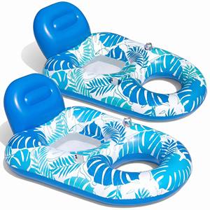 Colchoneta Flotante Inflable de PVC con Diseño de Hojas Tropicales Verdes, Flotador para Piscina, Juguete Acuático para Tomar el Sol en Verano - Product Image 3