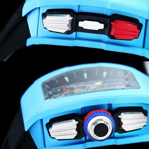 Montre mécanique automatique squelette chronographe flyback de luxe en fibre de carbone TPT saphir, édition limitée de qualité supérieure - Product Image 4