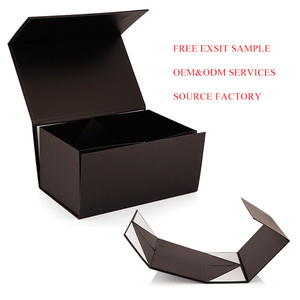 Biodegradable Collapsible Gift Box Boite Cadeau Custom Size Black Magnetic Gift Box for Dress - Product Image 2