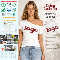 T-shirt pour femme imprimé à manches courtes et col rond, coupe ajustée, respirant, style streetwear, avec logo personnalisé, mélange Spandex/Modal/Coton