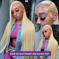 Perruques frontales HD 13x4 13x6 sans colle à cuticules alignées, perruque blonde en cheveux humains 613 avec baby hair, fournisseur