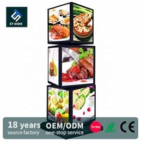 Kotak Lampu Menu LED 3D Shuntai Outdoor Square, Bingkai Poster Akrilik, Kotak Lampu Iklan Berputar