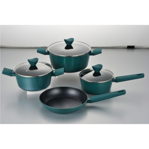 Ensemble de 4 casseroles antiadhésives avec revêtement céramique, en aluminium, avec couvercles en bakélite résistantes à la chaleur, compatibles induction, pour cuisine domestique - Product Image 1