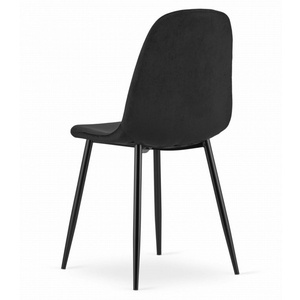 Silla lateral de tela de terciopelo negro de diseño simple moderno con patas de <span class=keywords><strong>metal</strong></span> - Product Image 5