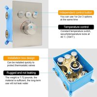 Kit de robinetterie encastrée en laiton de qualité supérieure avec mélangeur et vanne de dérivation thermostatique 3 voies pour douche - Unité en gros