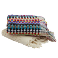 Handloomed Turkish Towel fait à la main modèle de pompon de luxe multicolore ensemble grand et taille de la main hammam hammam.