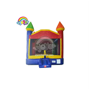 Château gonflable arc-en-ciel de 14 pieds, design multicolore, PVC de qualité commerciale, centre de jeux pour enfants, équipement de fête - Product Image 1