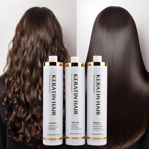 Ensemble de soins capillaires à la kératine professionnel avec logo personnalisé, ensemble de shampooing et d'après-shampooing réparateur à la kératine anti-frisottis - Product Image 1