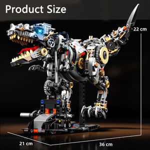 MJI 13087 Dragon mécanique créatif Tyrannosaurus, modèle à assembler, jouet éducatif pour enfants, puzzle, blocs de construction en plastique - Product Image 6