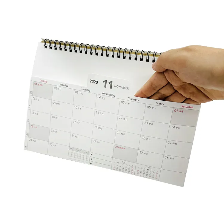 Benutzer definierter Druck 2023 2024 monatlicher Advent kreativer Design-Tisch kalender mit Tasche
