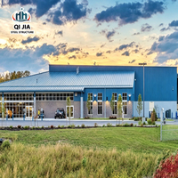 Edificio Industrial Comercial de Gran Envergadura con Estructura de Acero y Techo Corrugado Azul, Diseño Personalizado