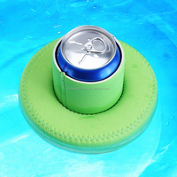 Porte-boisson flottant en néoprène uni blanc été réutilisable peut manches boisson piscine flotteurs porte-gobelets