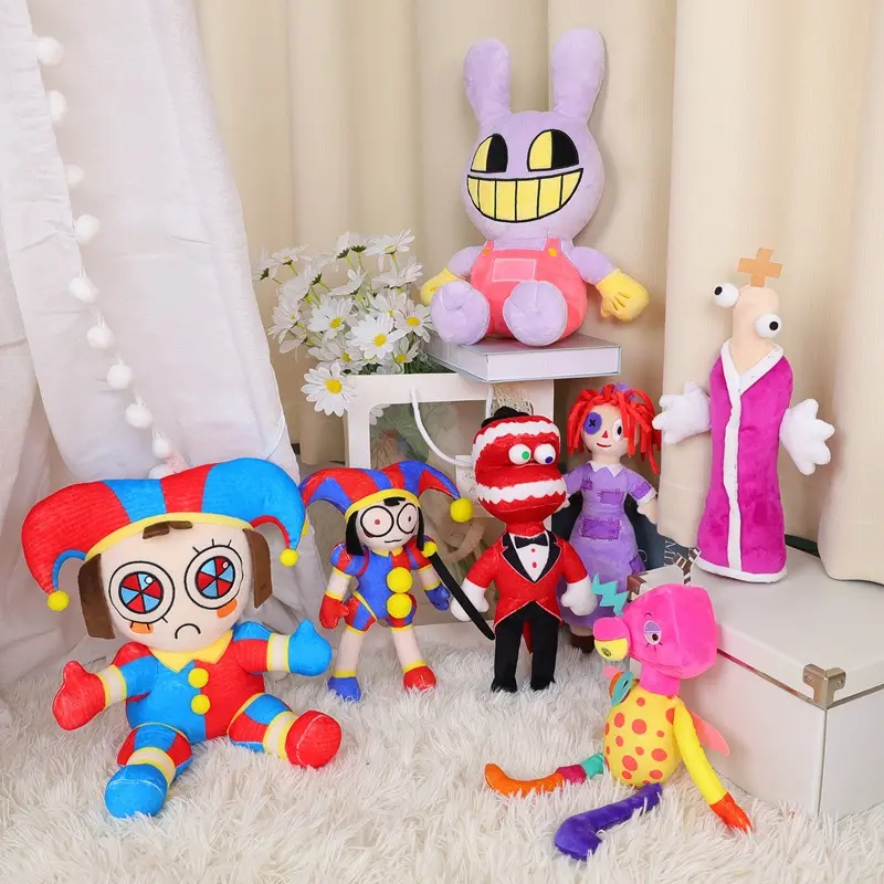 Promoción barata The Amazing Digital Circus Plush Pomni Jax Plushie Claw Machine Doll Toys Cute Stuffed Animal Regalos de cumpleaños