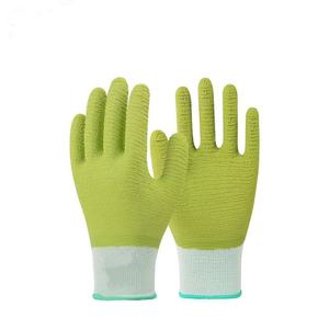 Gants de travail en <span class=keywords><strong>latex</strong></span> enduit personnalisés, texture polyester rouge, <span class=keywords><strong>latex</strong></span> froissé, paume enduite de <span class=keywords><strong>latex</strong></span> - Product Image 2