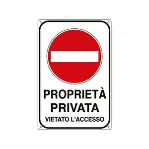 Señal de 20x30 cm para herramienta de torneado 'Sin Acceso a propiedad privada' - Product Image 1