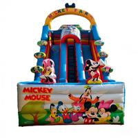 Toboggan gonflable géant sur le thème de Mickey Mouse, en PVC, respectueux de l'environnement, pour enfants, de qualité commerciale, pour jeux en plein air
