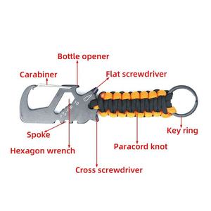 KongBo EDC Multi herramienta Supervivencia al aire libre 550 Paracord Llavero Senderismo Trekking Jogging Mountaineer Mosquetón - Product Image 2