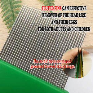 Terminator, buena calidad, protección del cabello, capa interior, limpieza, peine para liendres a través de nudos y enredos, peine para pulgas de acero inoxidable - Product Image 2