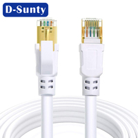 Cable de Red Cat8, RJ45 Chapado en Oro, 28AWG, Cable de Conexión de Cobre Puro de 1 m, SSTP SFTP, Cable Ethernet Cat8 de 1 Metro, 40 Gbps, 2000 Mhz