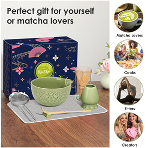 Juego de Té Matcha de Estilo Japonés de 7 Piezas, Tazón de Cerámica con Batidor de Bambú, Kit Completo, Accesorios para Café y Té - Product Image 2