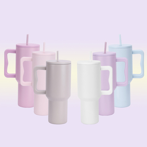 Vaso Térmico de Acero Inoxidable de Doble Pared, Blanco, para Sublimación, Venta al por Mayor, 40oz, con Asa - Product Image 3