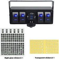 Boîtier de commande à 4 interrupteurs à bascule marche/arrêt 24V DC avec boîtier métallique IP53 QC3.0+PD 20A pour voiture, bateau, marine