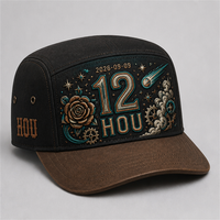 Casquette de baseball personnalisée avec broderie Old English, 5 panneaux, visière incurvée, style Dad Hat, streetwear urbain West Coast, vente en gros, faible MOQ