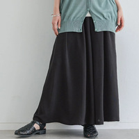 Jupe longue plissée élégante gris foncé pour femme, taille élastique, décontractée, coupe trapèze, style japonais, idéale pour l'été et le bureau