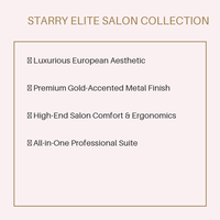 Fauteuil de Barbier Rose Doré Élite Étoilé pour Salon de Coiffure, Miroir LED, Lit de Lavage, Canapé de Réception, Canapé de Massage Pliable - Vente en Gros