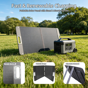 Panneau <span class=keywords><strong>solaire</strong></span> portable, essentiels pour le camping, panneaux solaires pliables, charge pour camping-car, camping, randonnée hors réseau, alimentation d'urgence - Product Image 2