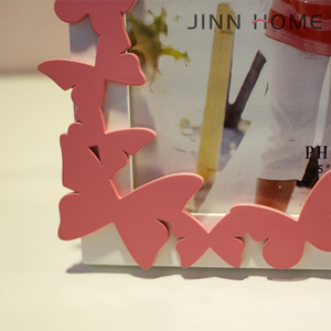 Decorazione a farfalla rosa 5x7 <span class=keywords><strong>cornice</strong></span> in legno con cavalletto e gancio per tavolo e parete regalo per bambina - Product Image 3