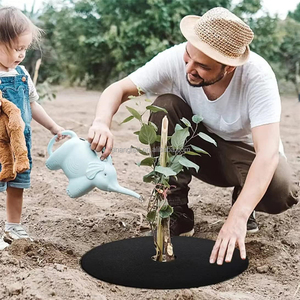 Anneau de paillis pour arbres non tissé, protecteur de racines d'arbres biodégradable, tapis réutilisable pour barrière contre les mauvaises herbes des arbres, <span class=keywords><strong>feutre</strong></span> non tissé - Product Image 4