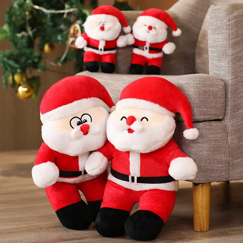 50cm Red Santa Claus Doll Stuffed Plush Toy Home Party Decoration Ornaments Cartoon Santa Claus Pillow