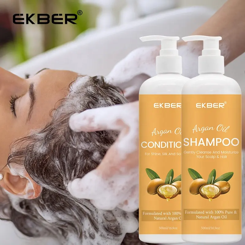 Освежающий экстракт Ekber Gleditsia Sinensis с логотипом на заказ, аргановое масло против перхоти, увлажняющий шампунь и кондиционер для ухода за волосами