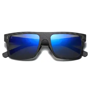 Whole verkauf preis carbon faser holz sonnenbrille mit polarisierten blau gespiegelt sonnenbrille