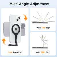 Support de téléphone portable pliable en alliage d'aluminium flexible magnétique double face Mechrig